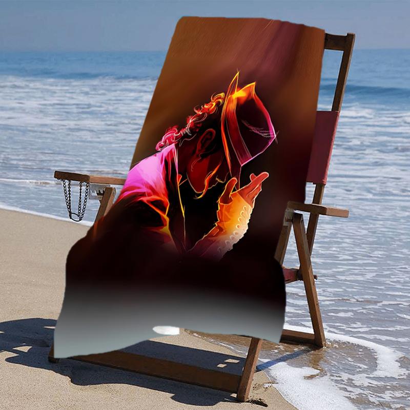 Beweis Strandtuch mit einem Michael Jackson Muster - weich, saugfähig, schnell trocknend, maschinenwaschbar - perfekt zum Schwimmen, Camping, Baden