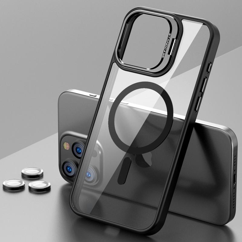 Moderne magnetische Standhülle für iPhone 16 15 14 Plus 13 12 11 Pro Max Hülle für Magsafe Kabelloses Laden Mit Objektivschutz Abdeckung