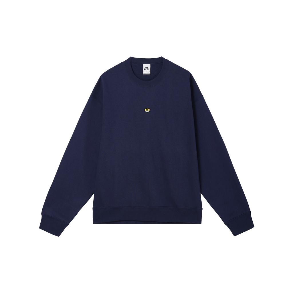 Nike Solid Color Crew Neck Pullover Sweater With Front Logo Men Sweater Blue FN2550-410