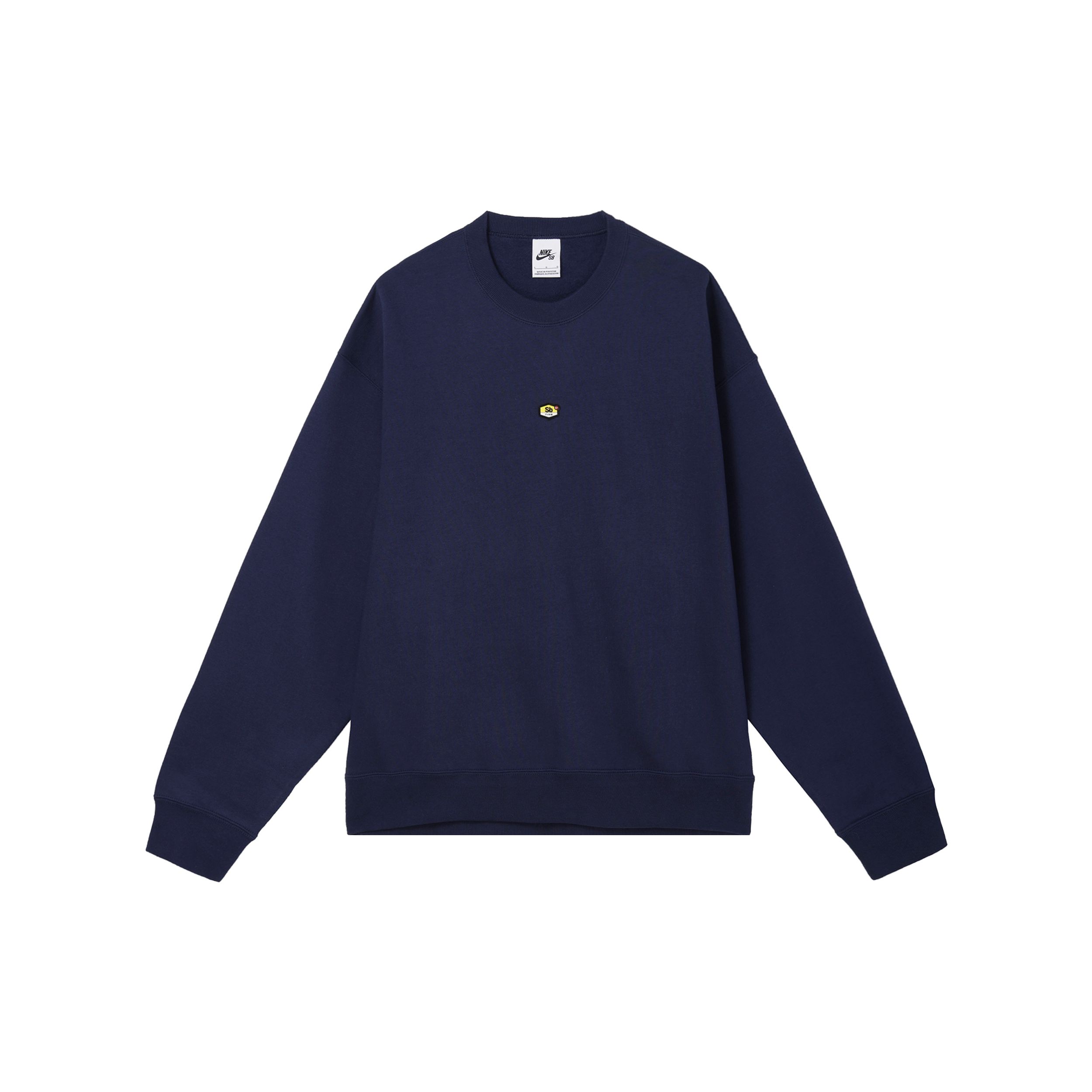 

Мужской однотонный пуловер с круглым вырезом и логотипом спереди Nike, синий FN2550-410 XXL