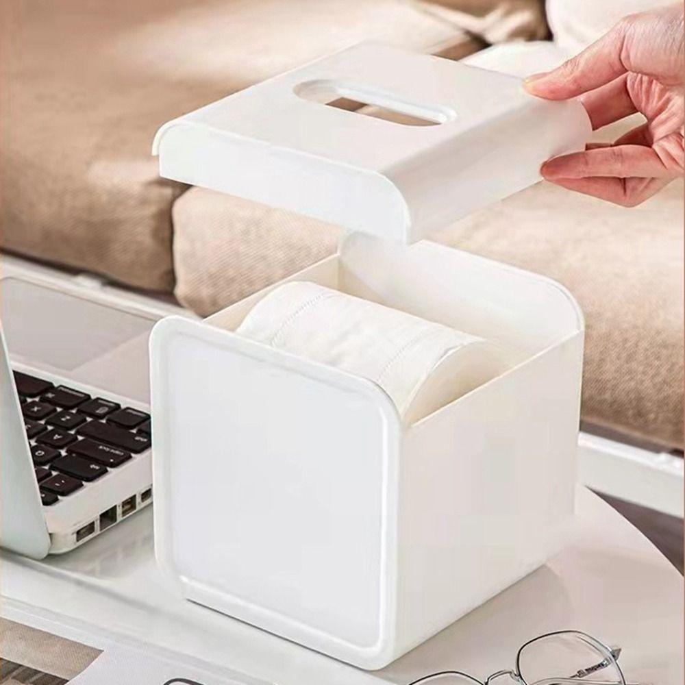 Plastic Roll Paper Holder Simple Desktop Tissue Box Modern Tissue Container  Coffee Table