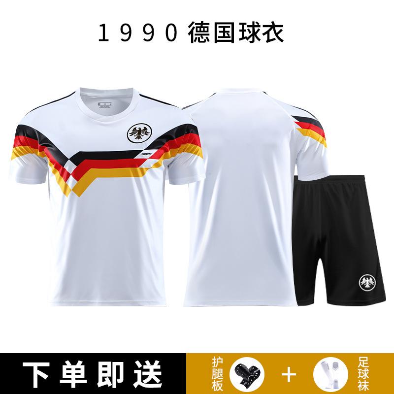 1990 Germany team retro football jersey set men s Matthaus World European Cup training jersey jersey S(165cm-170cm)