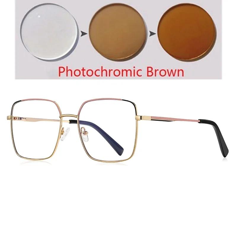 Big Frame Square Shortsighted Optical Glasses With Prescription Spring Hinge Nearsighted Glasses For Women 0 -0.5 -0.75 To -6.0