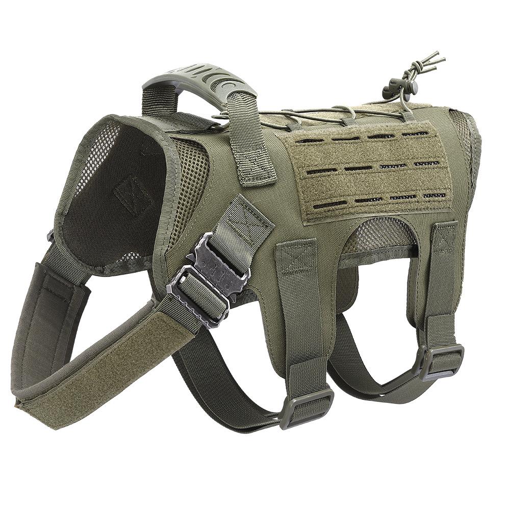 Kangdarpet Tactical Chest Harness for Pets Medium and Large-sized Dog Training, Nylon Leash for Dogs, Large Chest Harness (Army Green,Dog chest harness&M) армия зеленый