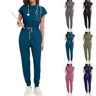 Damen Bequemer Und Lässiger Einfarbiger Kurzarm Hosen Schutzanzug Set