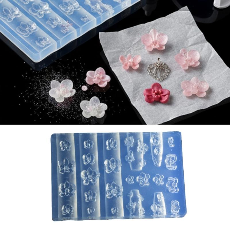 Flower Nail Art Mold Silicone Stamping Kit Embossing Nail Accessories Making Mould Personalised Manicure Templates