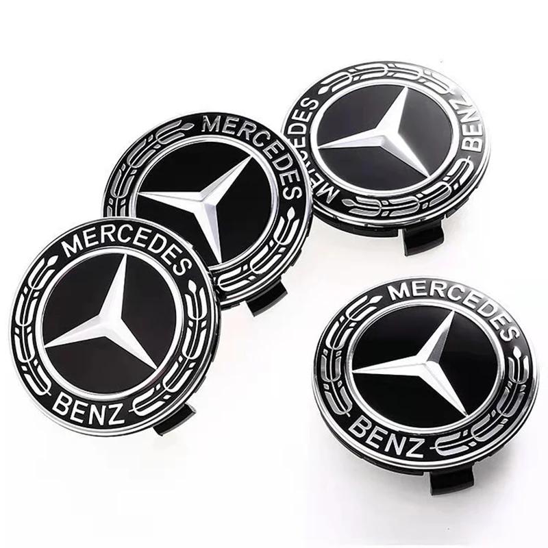 4pcs ABS 75mm Car For Mercedes Benz Wheel Center Hub Caps W176 W246 W203 W177 W204 W205 W212 W213 X156 W117 X253 W118 W166 W167