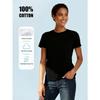 & Black T-Shirt with Print - Short Sleeve Round Neck Casual Loose Fit Top, Lightweight Blouse for Lounge Wear, Daily Summer Outfits & Year-Round
