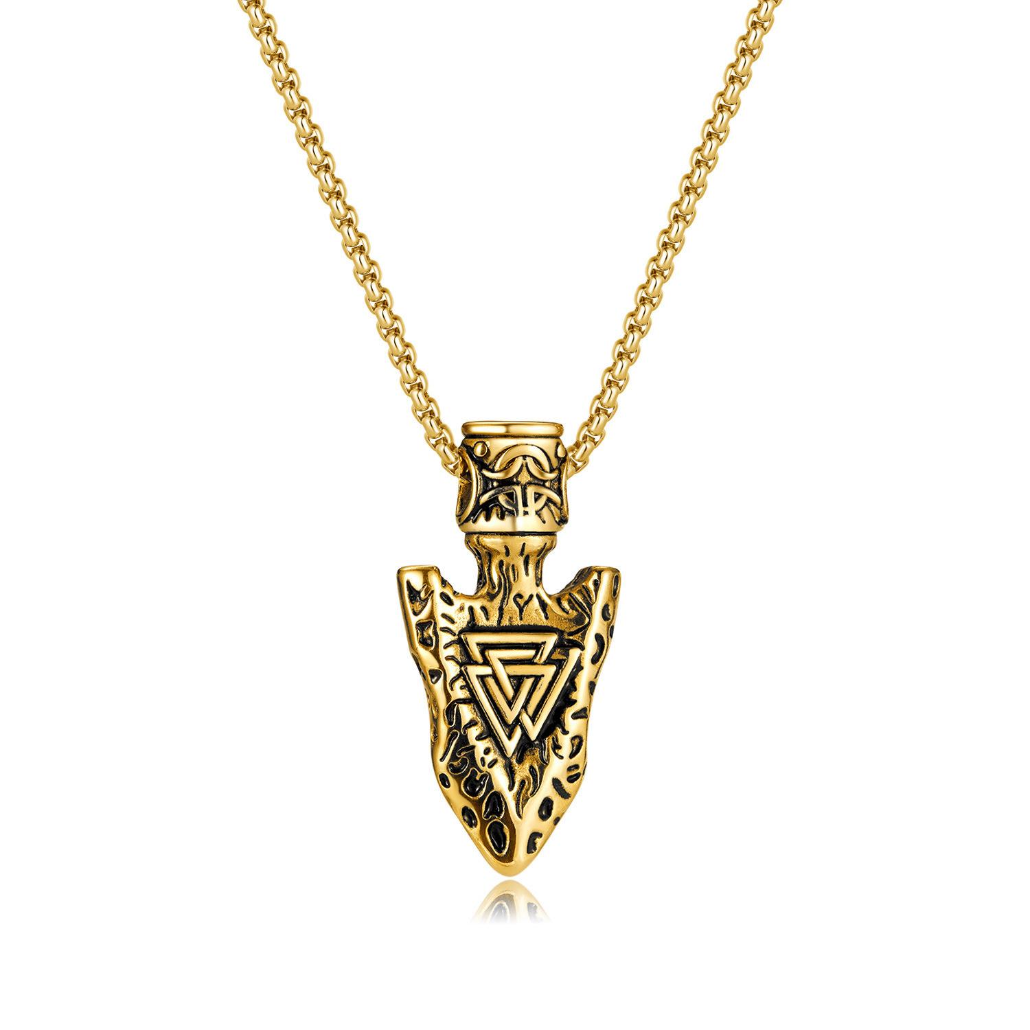 Opk Jewelry Норвежский Викингский Титановая Сталь Подвеска Персонализированная Ретро Один Треугольник Ожерелье Мужчины