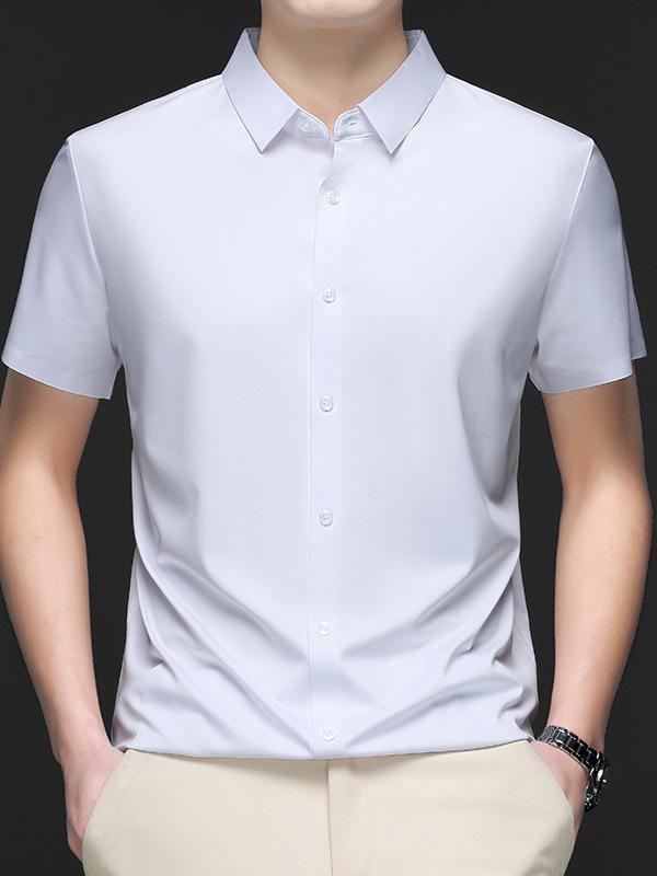Men's Summer Ice Silk Non-Iron Short-Sleeve Business Shirt