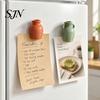 Creative Kitchen Organization Tools Mini Ceramic Vase Fridge Magnets, Cute Tiny Flower Magnets for Refrigerator Accessories Artificial Flowers,