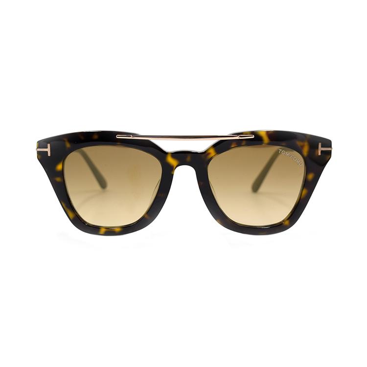 TF Elegancka Nowoczesna Seria Okulary Przeciwsłoneczne z Podwójnym Mostkiem FT0575-F Okulary Przeciwsłoneczne w Stylu Pilot Unisex Okulary Przeciwsłoneczne TF575-F-52G