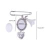 Wedding Bouquet Photo Charm DIY Pin Brooch Making Kit Lacy Frame Charm Oval Picture Frame with Pendant for Holiday Heart