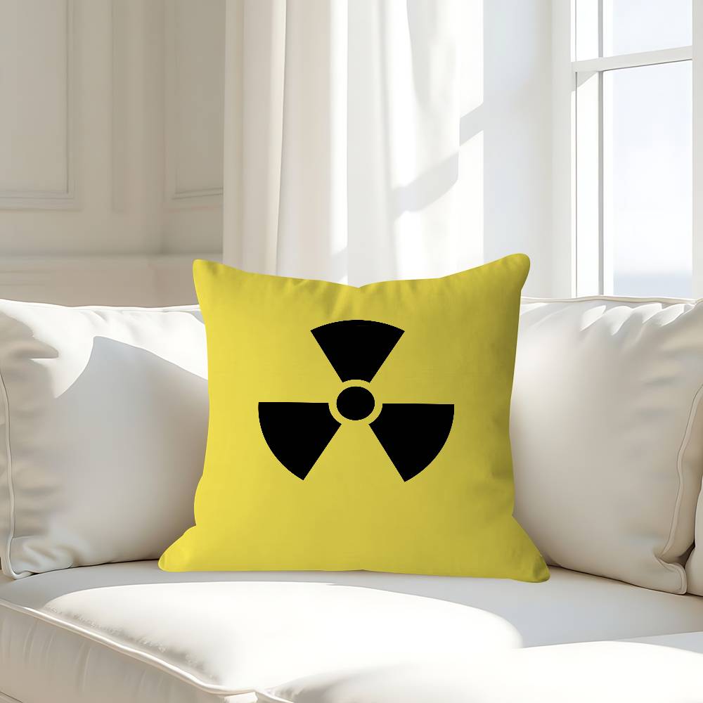 Creative R-Radiation Logo Pillow Case Removable Washable Cushion Cover – All-Season Soft Linen