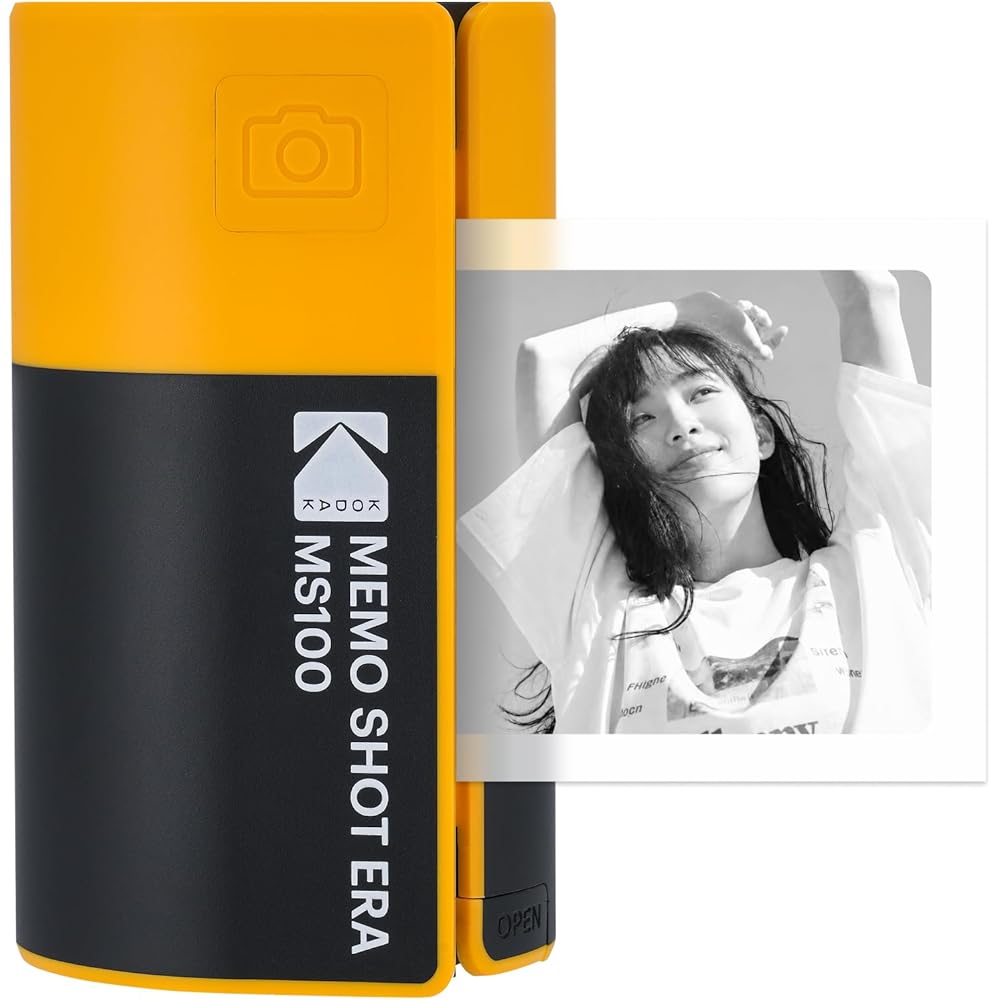 Kodak Memo Shot ERA Toy Instant Digital Camera with Label Printer (Yellow, Camera Body + 1 Roll)