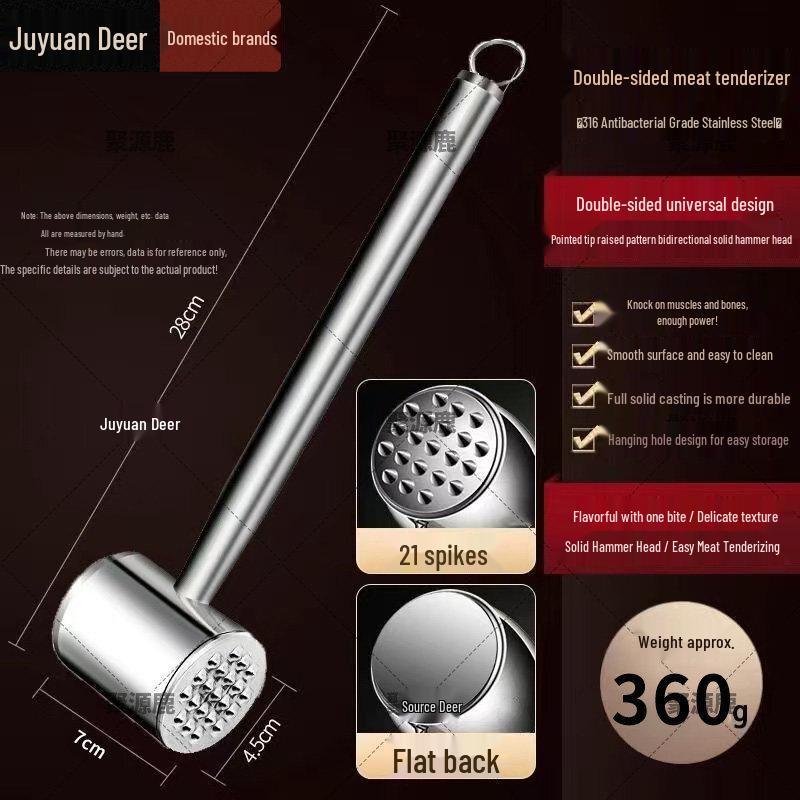 Qiwei 316 Stainless Steel Meat Tenderizer Hammer