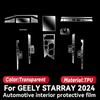 Sticker TPU Film For GEELY STARRAY 2024 Transparent Protective Film Car Interior Central Control Navigation Panel Accessories