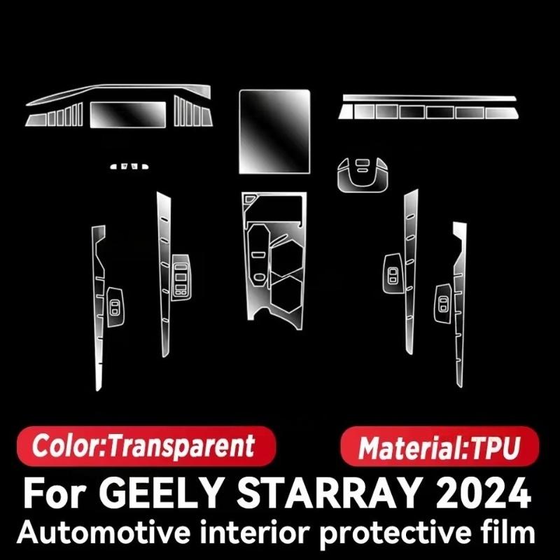 Sticker TPU Film For GEELY STARRAY 2024 Transparent Protective Film Car Interior Central Control Navigation Panel Accessories
