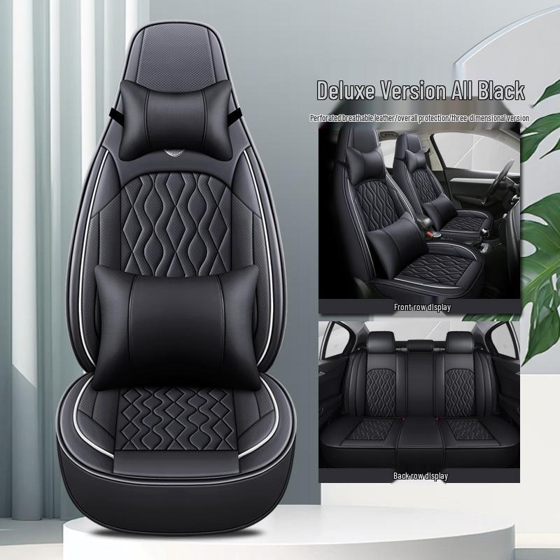 Universal 5-Seat Leather Car Cushion for Small Cars, All-Season Coverage