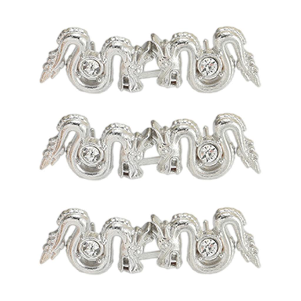 3Pieces Dragon Shape Waist Tighten Pin for Pants Jeans Waist Cinching Button Clasp Waist Brooch Clip Waist Fitness Pin