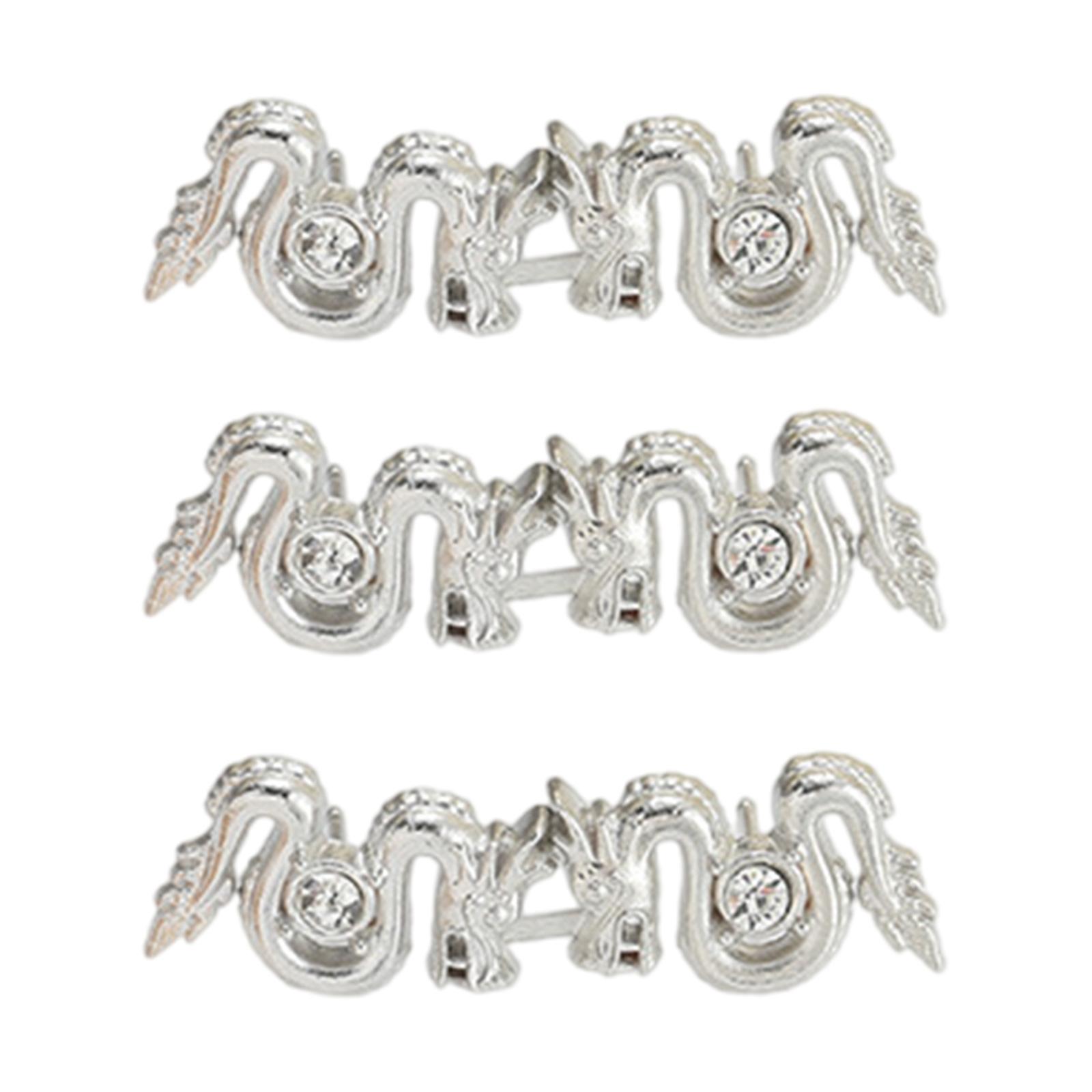 

3PCS Chinese Dragon Waist Tighteners for Pants Skirt Invisible Buckle Waist Cincher Button Clothes Accessory Nonsewing 3