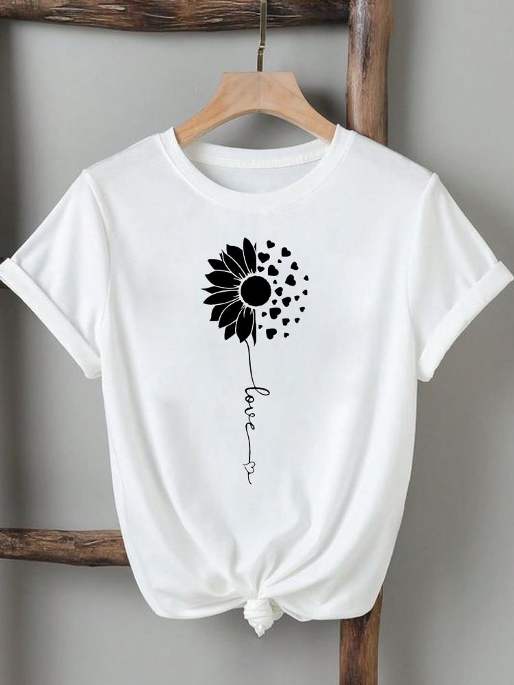 Love Heart Trend Îmbrăcăminte drăguță Tricou cu imprimare 3D Femei Tricouri cu mânecă scurtă Moda Casual T Top