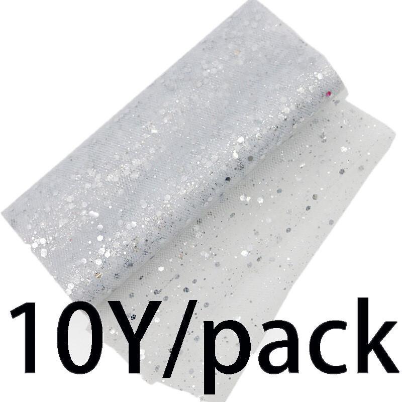 (10 yards/roll) 15cm Width Mesh Christmas Powder Fine Fragment Bouquet Packaging Festival Celebration Ribbon DIY