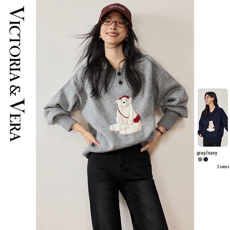 

VICTORIA&VERA Women s Winter Backpack Bear Long-Sleeve Knit Cardigan XL