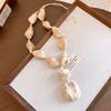 Geometric Acrylic Necklace Oval Sweater Chain Vintage Geometric Necklace  Vintage Style