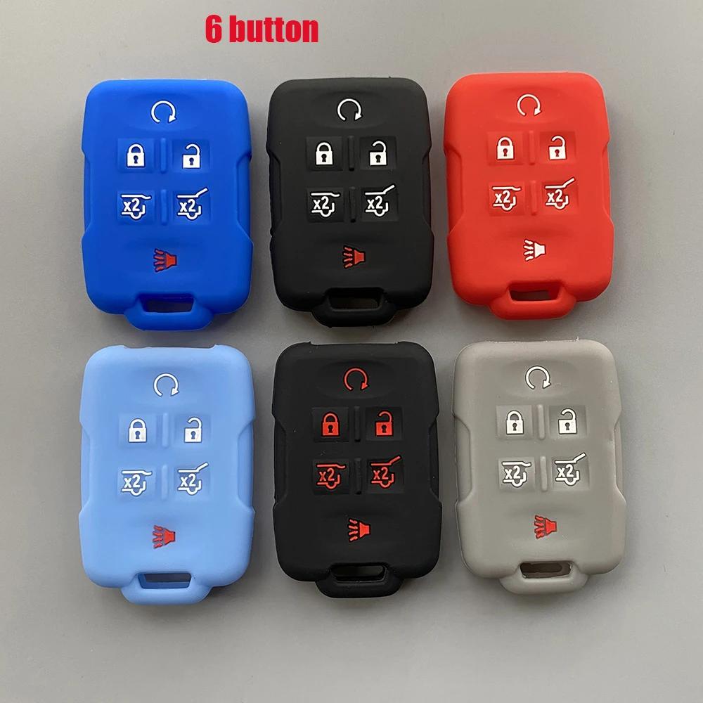 Silicone Car Key Case Cover For Chevrolet Colorado Silverado 1500 2500Hd 3500Hd Gmc Yukon Sierra Canyon Remote Key Protecor