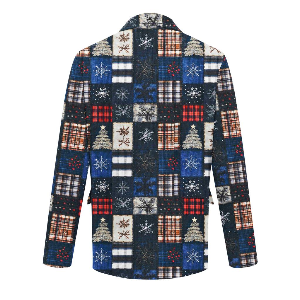 Herren Hässlicher Weihnachten Kord Warmtaschen Anzugjacke Strickjacke Herren Freizeitanzug