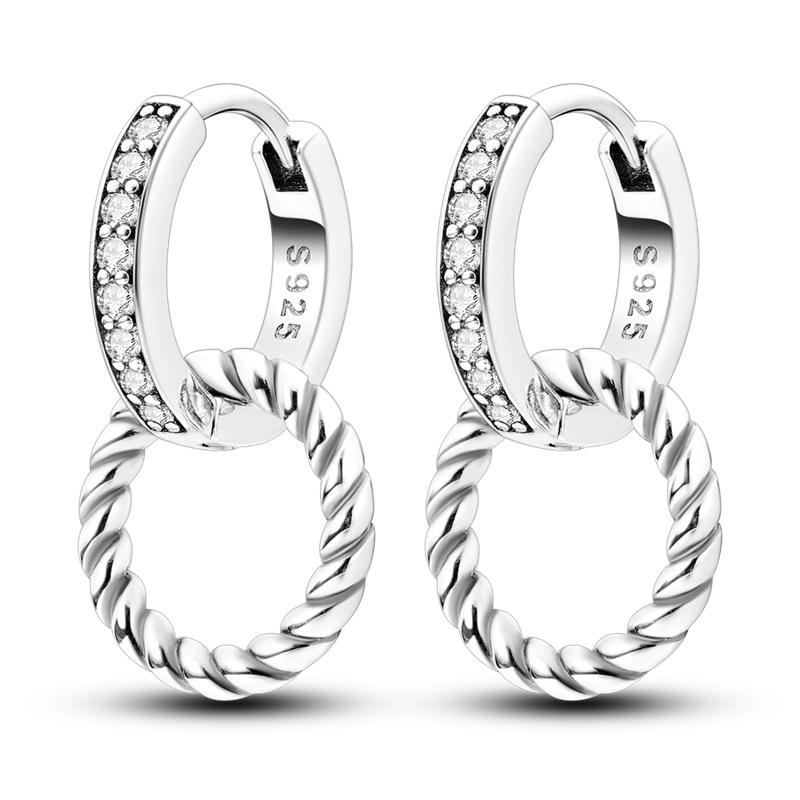 925 Silver Rose Gold Snake Bone Star Heart-Shaped Women Earring Brilliant Wedding Engagement Star Earrings Jewelry Gift