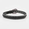 Punk Style Lychee Pattern Belt with Rhinestone-Inlaid Pin Buckle for Women