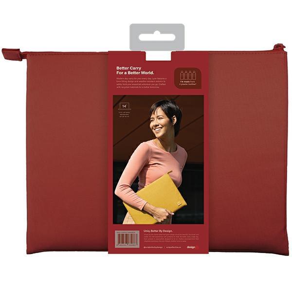 Uniq Etui Lyon Laptop Sleeve 14Czerwony/Brick Red Waterproof Rpet