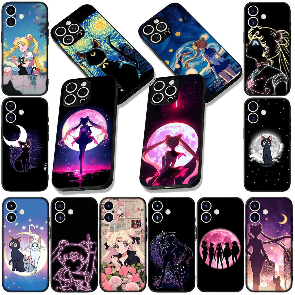 Soft Phone Cover for Samsung Galaxy S25 S24 S23 FE Plus Ultra S7 Edge A16 A15 5G s25+ Case S-Sailors Anime Girl Moon Casing