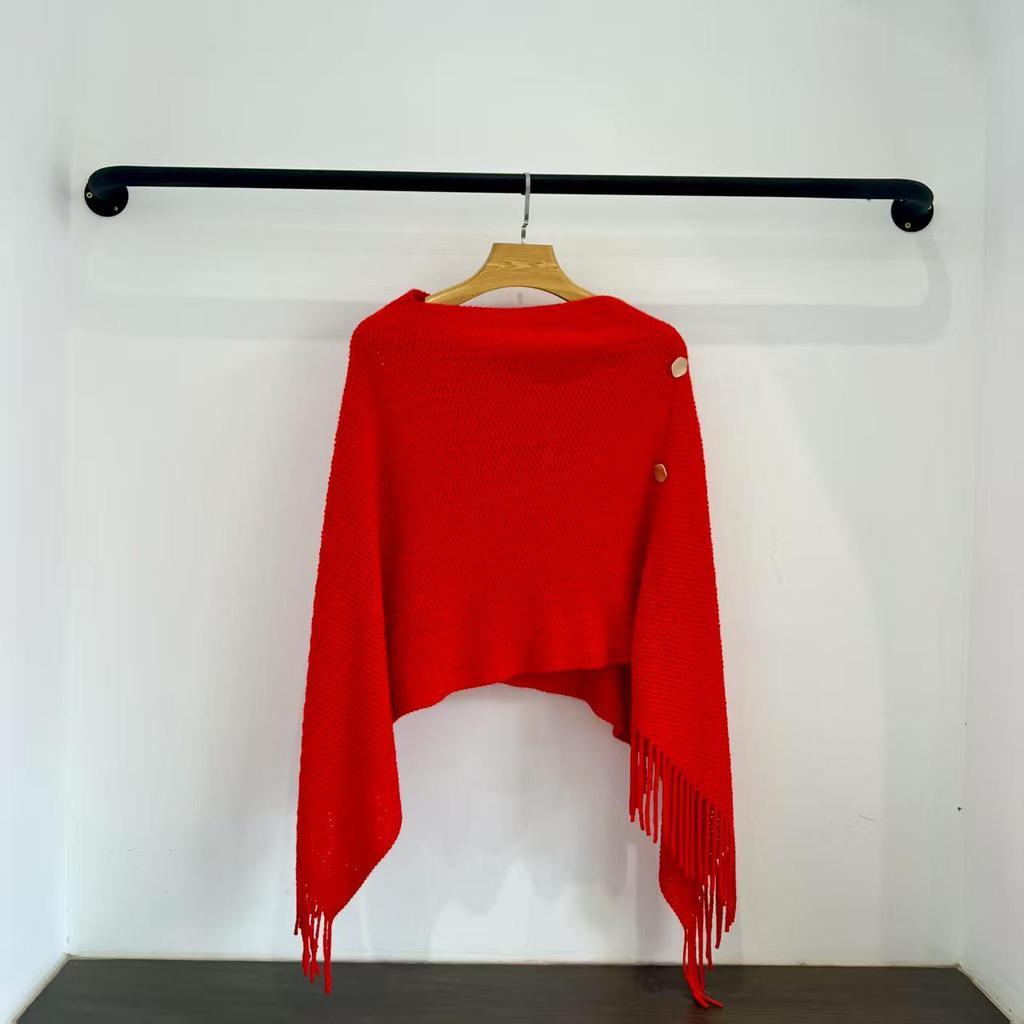 Damen Strickpullover Schal in Unifarbe: Vielseitiger Frühlings- und Herbst-Cardigan-Schal für klimatisierte Räume.