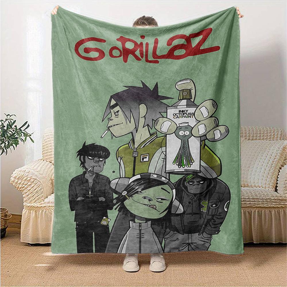 1pc Gorillaz Ink Throw Blanket Soft Flannel, Cozy All Season Polyester Perfect for Home, Office