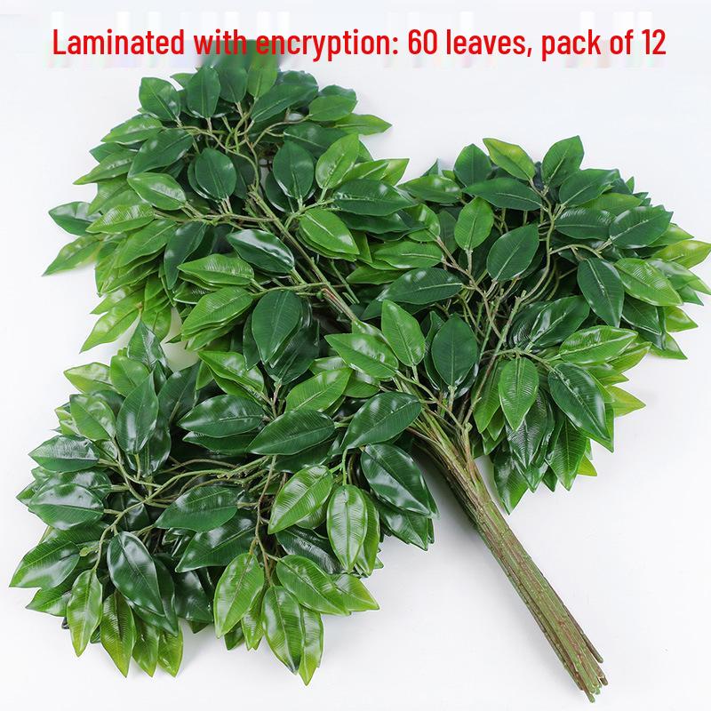 Artificial Banyan Branches with Laminated Plastic Leaves for Landscaping and Decoration