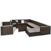 10 piece Garden Lounge Set with Cushions Poly Rattan Brown