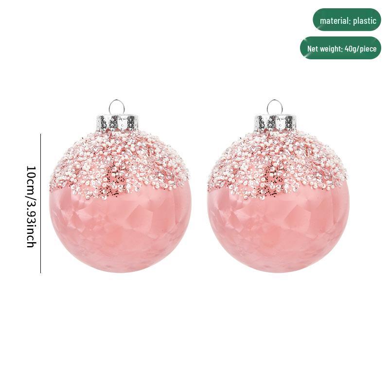 Girly Pink Christmas Ornaments: 8/10/12CM Plastic Ball, Vines, and Wreaths for Tree Decoration