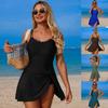 New European & American Style One-Piece Swimsuit — Women's Sporty, Modest, Solid-Color Swimwear 0805