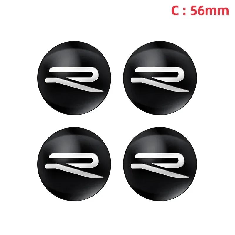 4pcs 56mm 60mm 65mm R Car Emblem Wheel Hub Center Cap Stickers For Tiguan Bora POLO PASSAT CC Touran GOLF Jetta Arteon