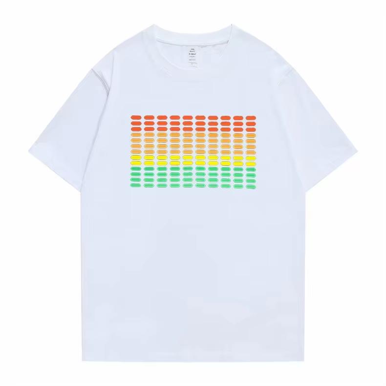 Popolare Equalizzatore Attivo al Suono El Tshirt Equalizzatore Light Up Down Led Tshirt Lampeggiante Attivato dalla Musica T-shirt a LED Unisex Unisex Tee
