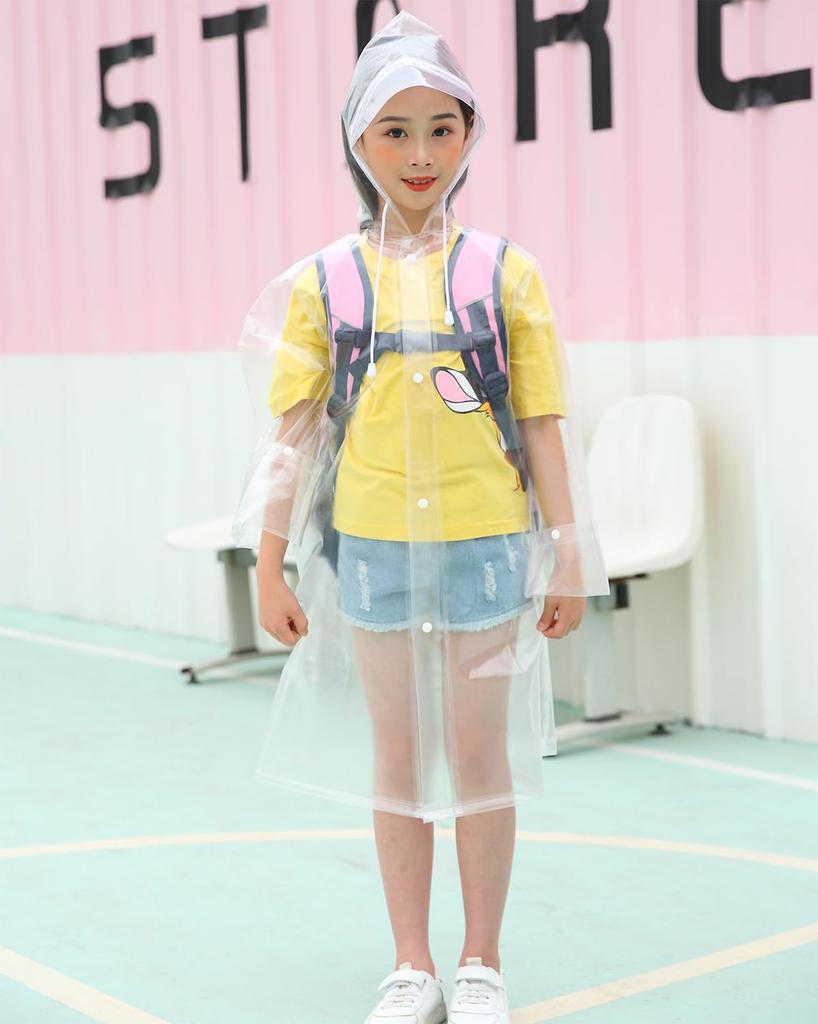 Transparent Raincoat for Backpack Storage Bag Wide for Rainy Season Rain Nursery Kindergarten [AISHITE] Children, Compatible, Raincoat, Clear, Kids,