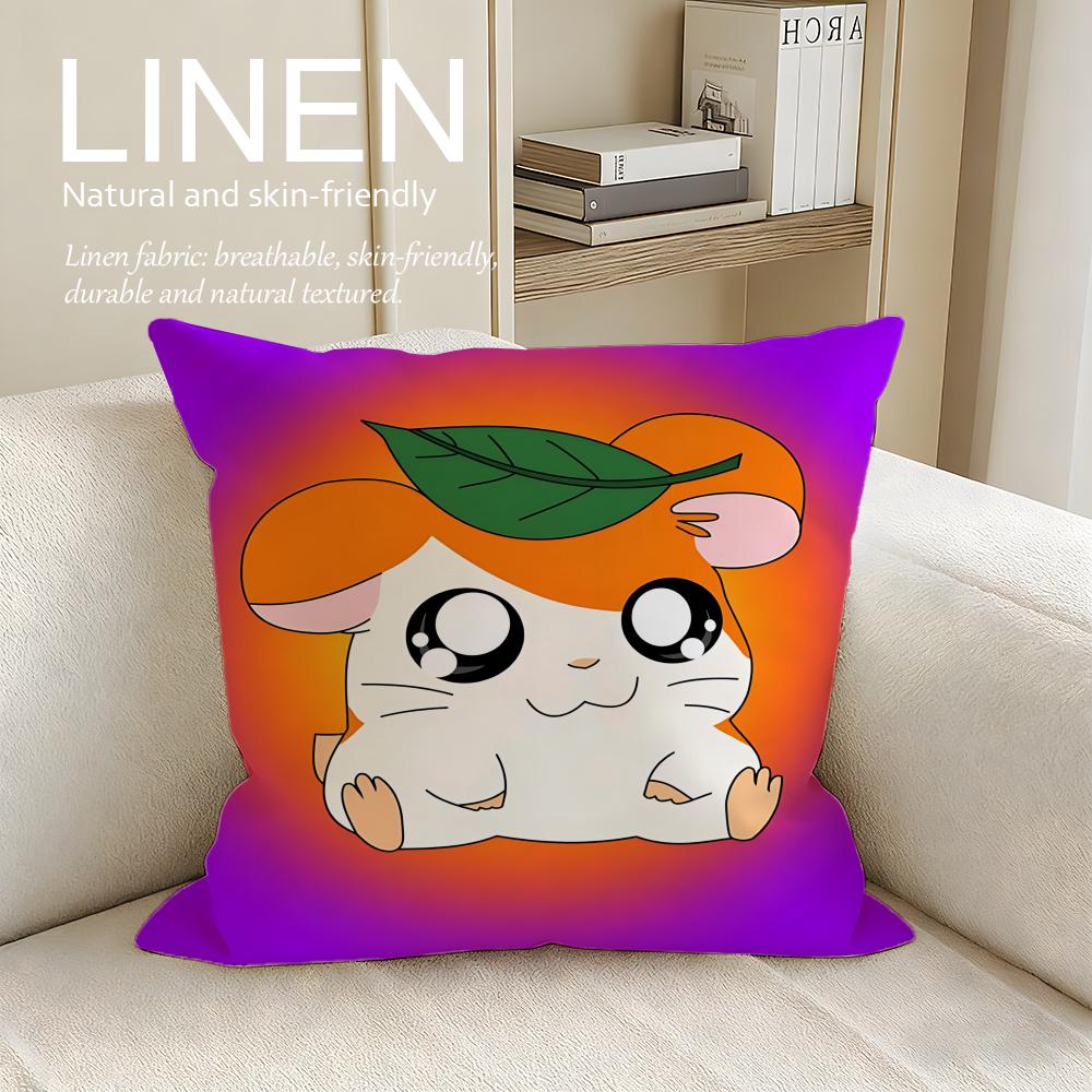 Cute Hamtaro Cushion Cover Pillowcase Set Pcs x x Breathable Washable Sofa Cushion Cover