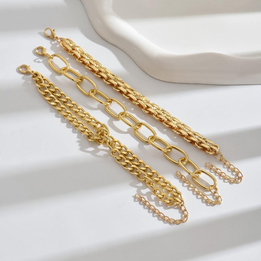 European and American multi-layer bracelets ins cold wind personalized design stacked metal bracelets women's tide hip-hop jewelry