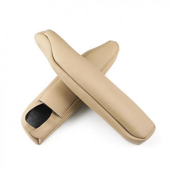 2*Beige Leather Seat Armrest Handle Cover For Land Rover Discovery LR3 LR4 04-16
