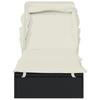 Sun Lounger with Foldable Canopy Black 213 x 63 x 97 cm Poly Rattan