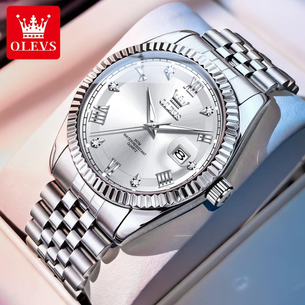 OLEVS 5680 Luxus Herrenuhr Wasserdicht Datum Mode Quarz Uhr für Mann Leuchtend Business Männliche Armbanduhr Echtes Produkt