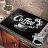 1Pcs Rubber Drying Mat With Coffee Print For Coffee Shop Restaurant Kitchen Carpet Tableware Durable Diatom Mud Table Mat Pet Mat Coffeeware